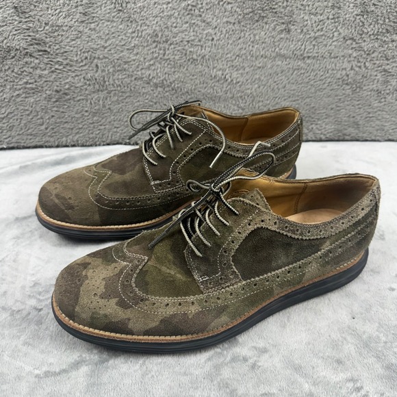 Cole Haan Lunargrand Wingtip Mens 10 Camo‎ Suede Excellent Brogue Shoes C12506 main image 7